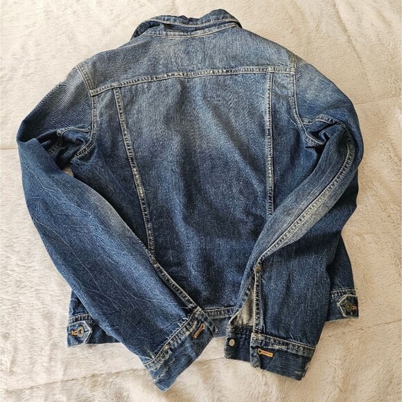 French Connection Denim Jean Jacket Sistressed blue. Size Medium. - Picture 2 of 5